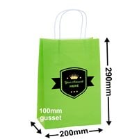 Coloured Paper Carry Bags Express Printed 2 Colours 2 Sides 290x200mm