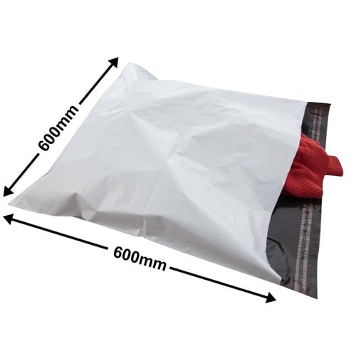White Courier Air Bags 600x600mm 100% Recycled (Qty:100) - dimensions