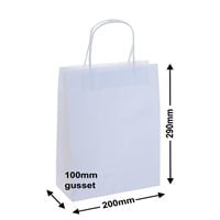 A5 White Paper Carry Bags 200x290mm (Qty:50)