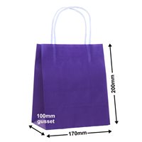 Purple Paper Carry Bags 170x200mm (Qty:50)