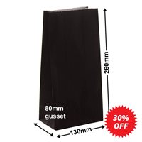 Paper Gift Bags Black 130x260+80 - no handles