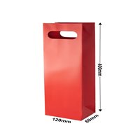 Single Matte Red Wine Bag Die Cut Handle
