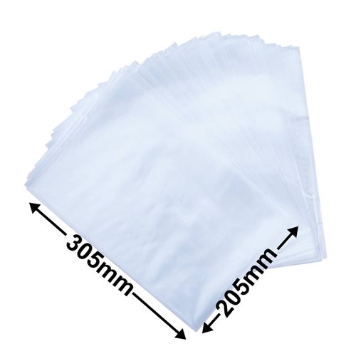 Poly Bags 205x305mm 50µm (Qty:1000) - dimensions