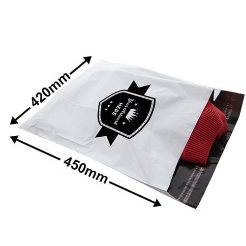 Custom Printed Tamper-proof Courier Bags 450x420mm 1 Colour 1 Side - dimensions