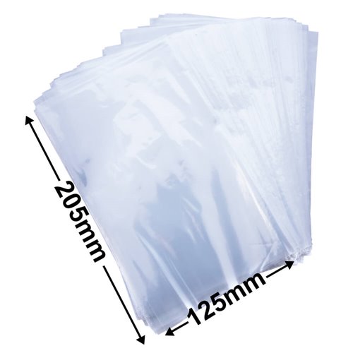 Poly Bags 125x205mm 35µm (Qty:1000) - dimensions