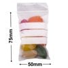 Resealable Bags with Write On Panel - 50x75mm 50µm (Qty:1000)