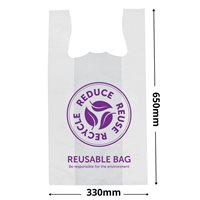 Singlet Checkout Bags Extra Large  White - Reduce Reuse Recycle