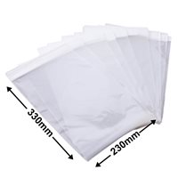 Hangsell Bags with White Headers 330x230mm 35µm (Qty:100)