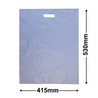 Large Plastic Carry Bag Silver 415 x 530