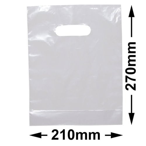 Small Clear Plastic Carry Bags 210x270mm (Qty:100) - dimensions