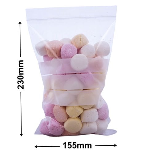 Resealable Bags with Write On Panel - 155x230mm 100µm (Qty:1000) - dimensions