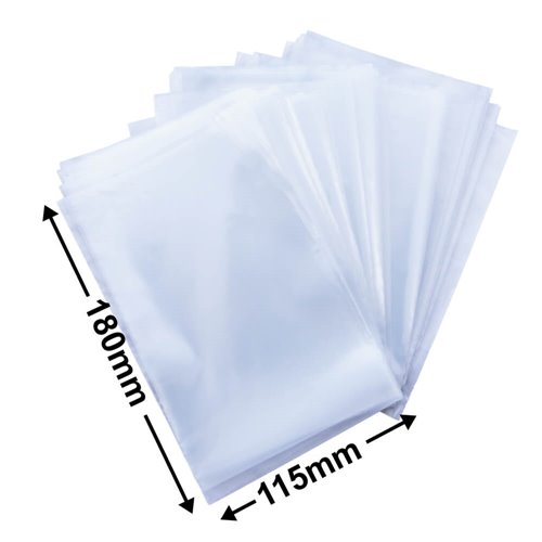 Poly Bags 115x180mm 50µm (Qty:1000) - dimensions