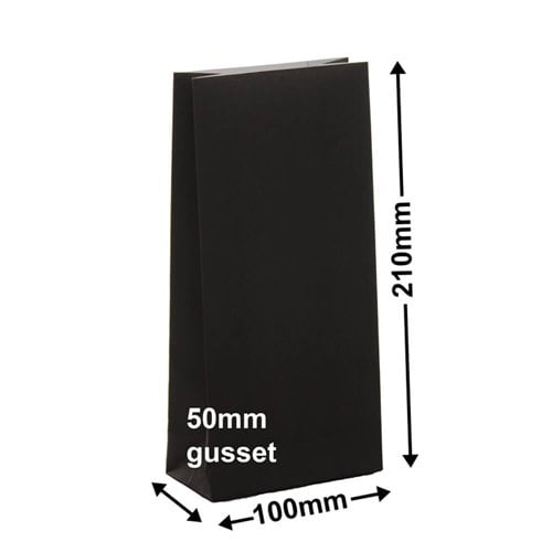 Paper Gift Bags Black 100x210+50 - no handles - dimensions