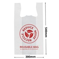 Singlet Checkout Bags Large  White - Reduce Reuse Recyle