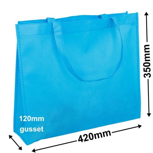 Aqua Blue Reusable Non Woven Polypropylene bag - dimensions