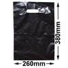 Medium Black Plastic Carry Bags 260x380mm (Qty:100)