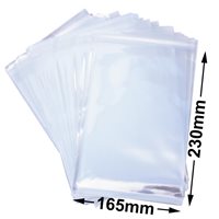 BOPP PEEL AND SEAL BAGS + TAPE 165 X 230