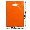 Medium Orange Plastic Carry Bags 255x380mm (Qty:100)