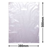 Large Clear Plastic Carry Bags 380x500mm (Qty:100)