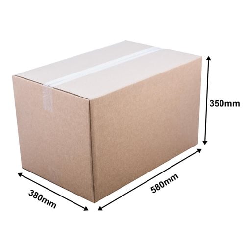 Brown Cardboard Cartons 580x380x350mm (Qty:25) - dimensions