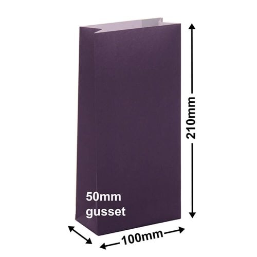 Paper Gift Bags Purple 100x210+50 - no handles - dimensions