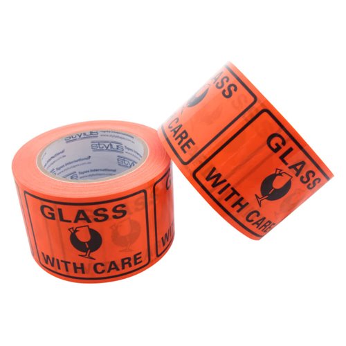 Shipping Labels: Glass With Care (Qty:666) - dimensions