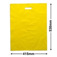 Large Yellow Plastic Carry Bags 415x530mm (Qty:100)