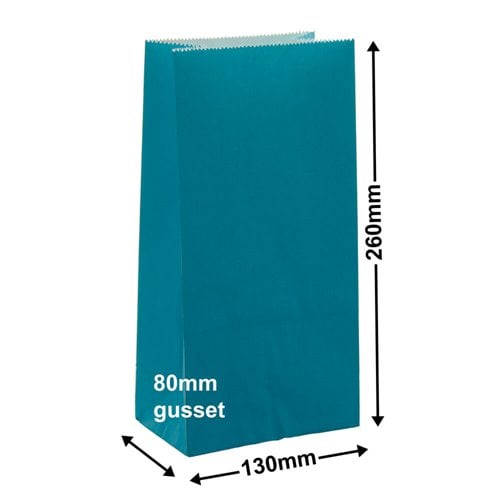 Paper Gift Bags Aqua Blue 130x260+80 - no handles - dimensions