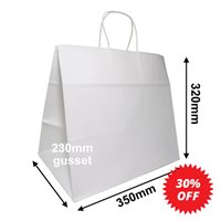White Takeaway Paper Carry Bags 350x320mm (Qty:20)