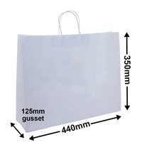 Boutique White Paper Carry Bags 450x350mm (Qty:25)