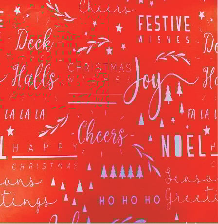 Red Christmas Joy Wrapping Paper Roll (Length: 60M) - dimensions
