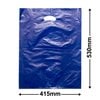 Large Blue Plastic Carry Bags 415x530mm (Qty:100)