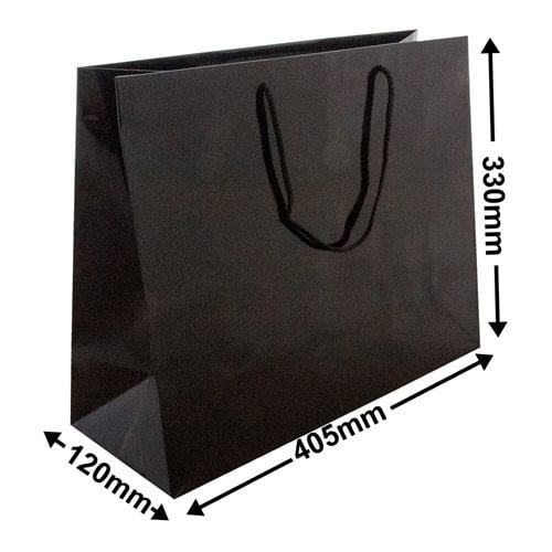 Black Boutique Medium Gloss Bag  330 x 405 - dimensions