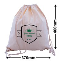 Custom Printed 2 Colours 1 Side Calico Drawstring Bags 460x370mm