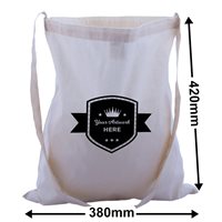 Custom Print Large Calico Shoulder Strap Bags 1 Colour 1 Side 420x380mm