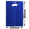 Medium Blue Plastic Carry Bags 255x380mm (Qty:100)