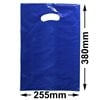 Medium Blue Plastic Carry Bags 255x380mm (Qty:100)