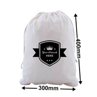 Custom Print Large Calico Carry Bags 1 Colour 2 Sides 400x300mm