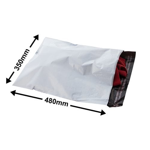 White Courier Air Bags 350x480mm 100% Recycled (Qty:100) - dimensions