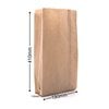 Flat Brown Paper Bags Size 12 190x410mm & 110mm Gusset (Qty:500)