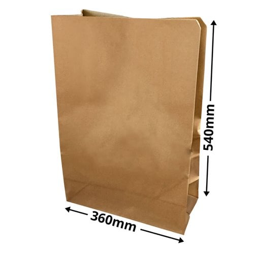 Brown Paper Grocery Bags Size 25 540X360+165 - dimensions