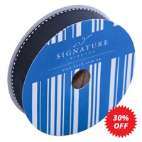 Grosgrain Black Ribbon with white stitching