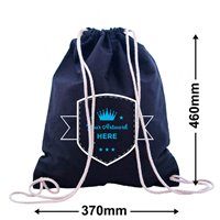 Custom Printed 2 Colours 1 Side Black Calico Drawstring Bags 460x370mm