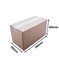 Brown cardboard carton L 380 x W 185 x H 200mm