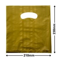 Small Plastic Carry Bag Gold 210 x 230