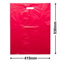 Large Red Plastic Carry Bags 415x530mm (Qty:100)