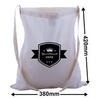 Custom Print Large Calico Shoulder Strap Bags 1 Colour 2 Sides 420x380mm