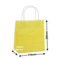Yellow Paper Carry Bags 170x200mm (Qty:50)