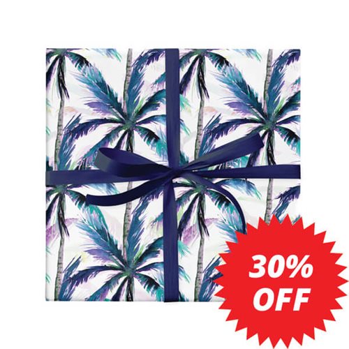 Blue Palms Wrapping Paper Roll - dimensions