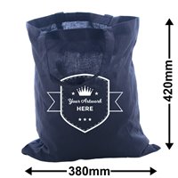 Express Printed Large Black Calico Carry Bags 1 Colour 1 Side
